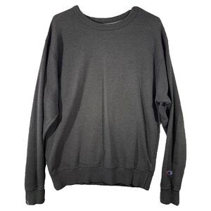 Men's Champion Sweater Gray Casual Pullover Embroidered Logo Sweatshirt Size M